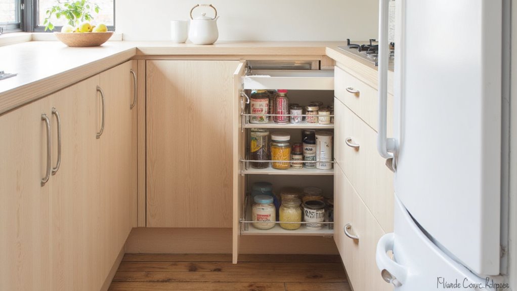 compact pull out pantry solution