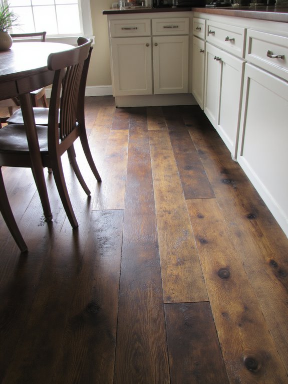 cozy distressed hardwood flooring