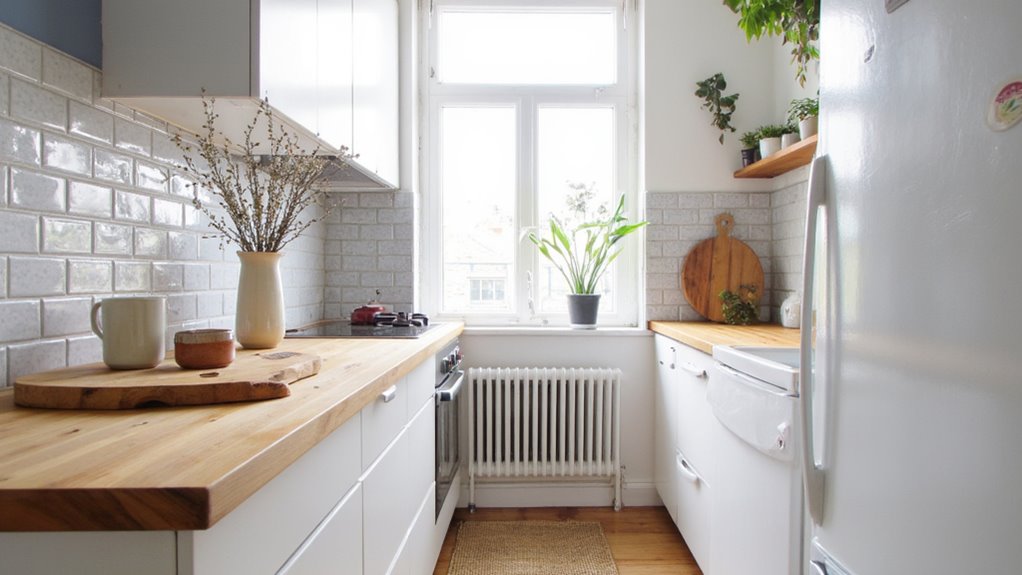 cozy galley kitchen accents