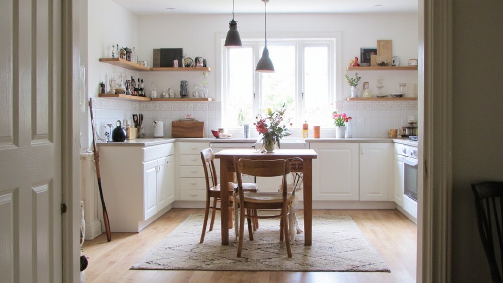 cozy kitchen zones created