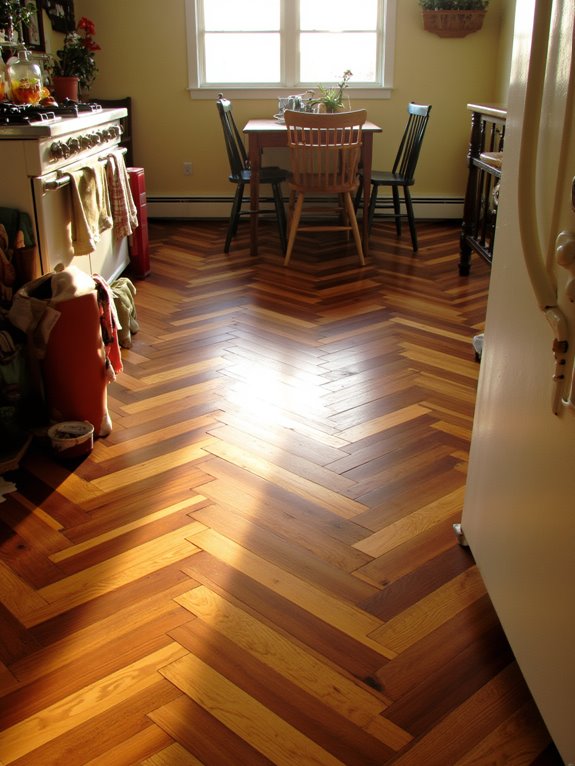 custom herringbone kitchen design