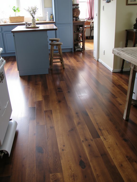 dark walnut blue cabinets
