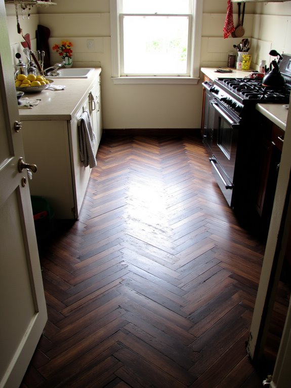 dramatic dark wood flooring