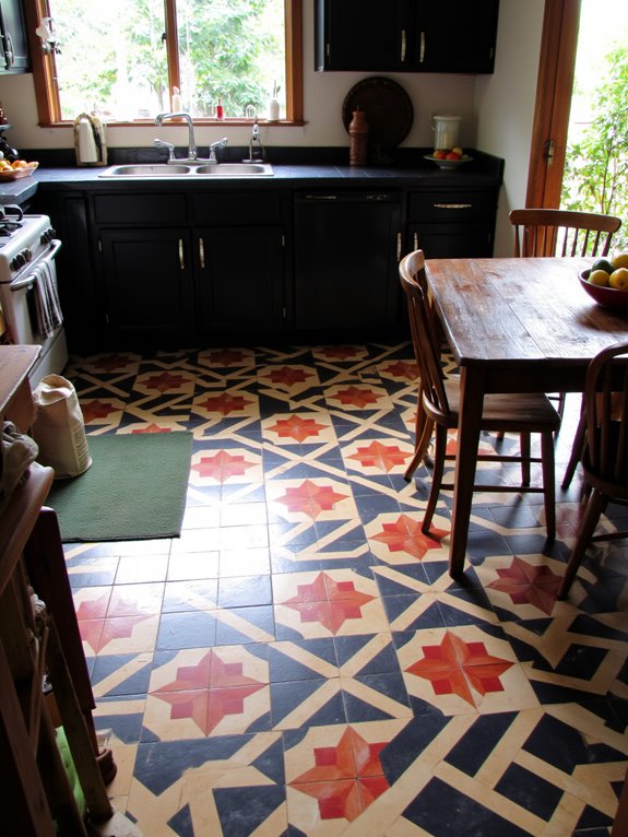 geometric tiles enhance kitchens