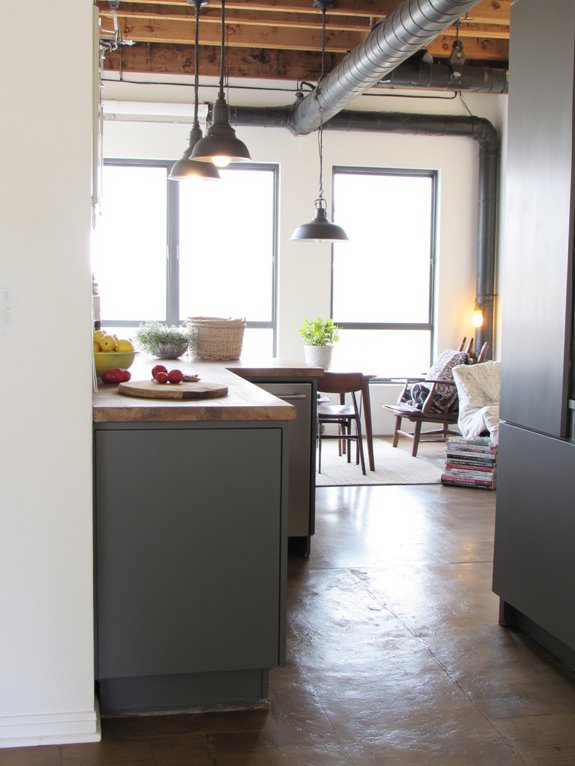 industrial chic concrete flooring