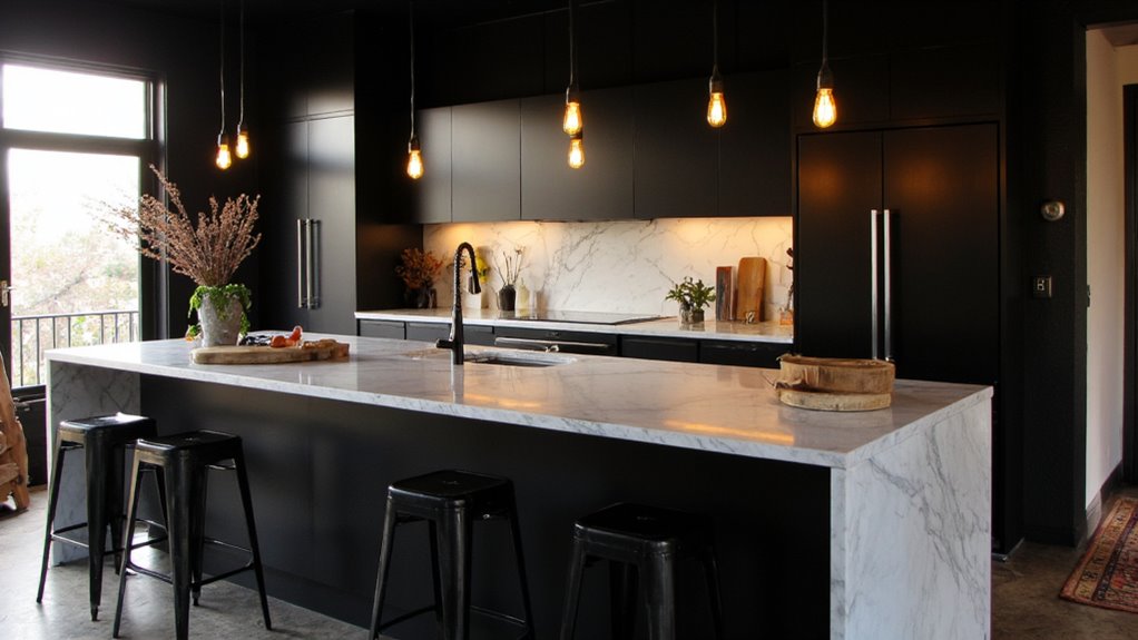 lighting enhances kitchen ambiance