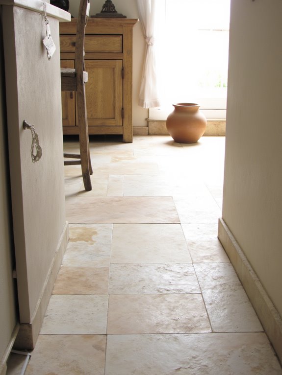 limestone tiles create tranquility