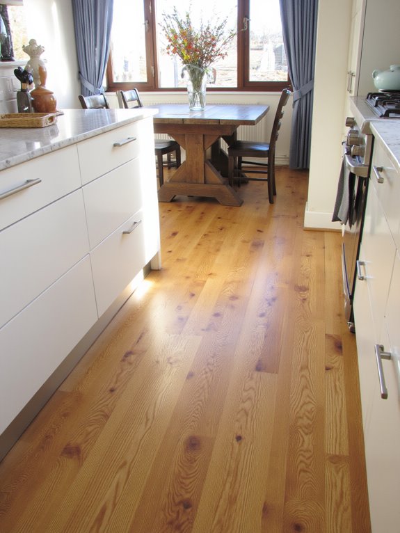 luxurious glossy oak flooring