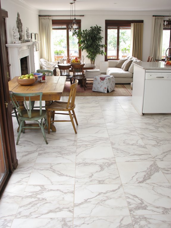 luxurious polished marble flooring