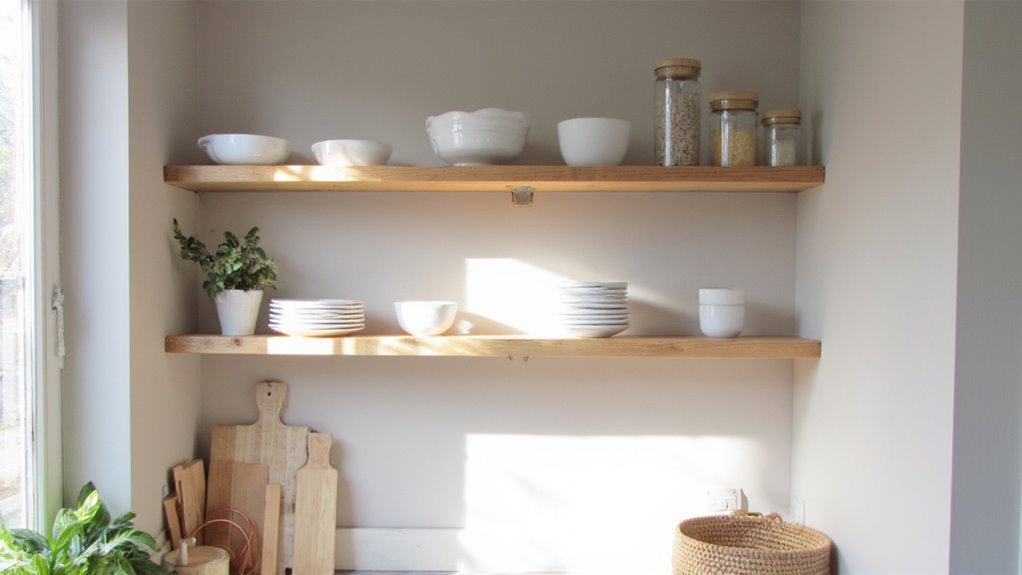 minimalist scandinavian open shelving