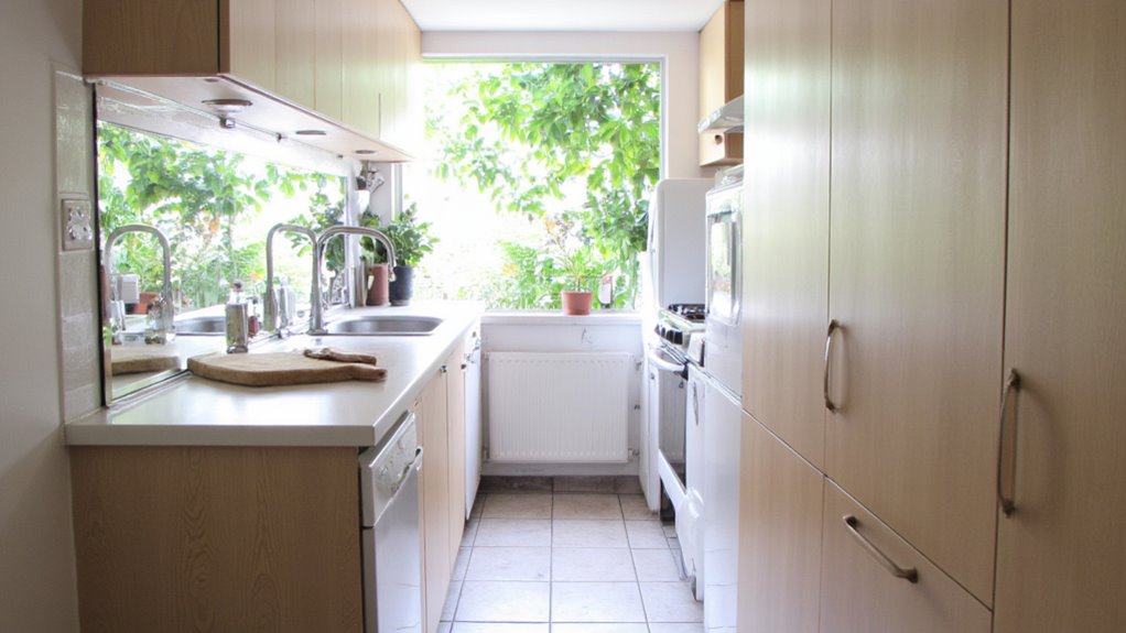mirrors enhance kitchen brightness