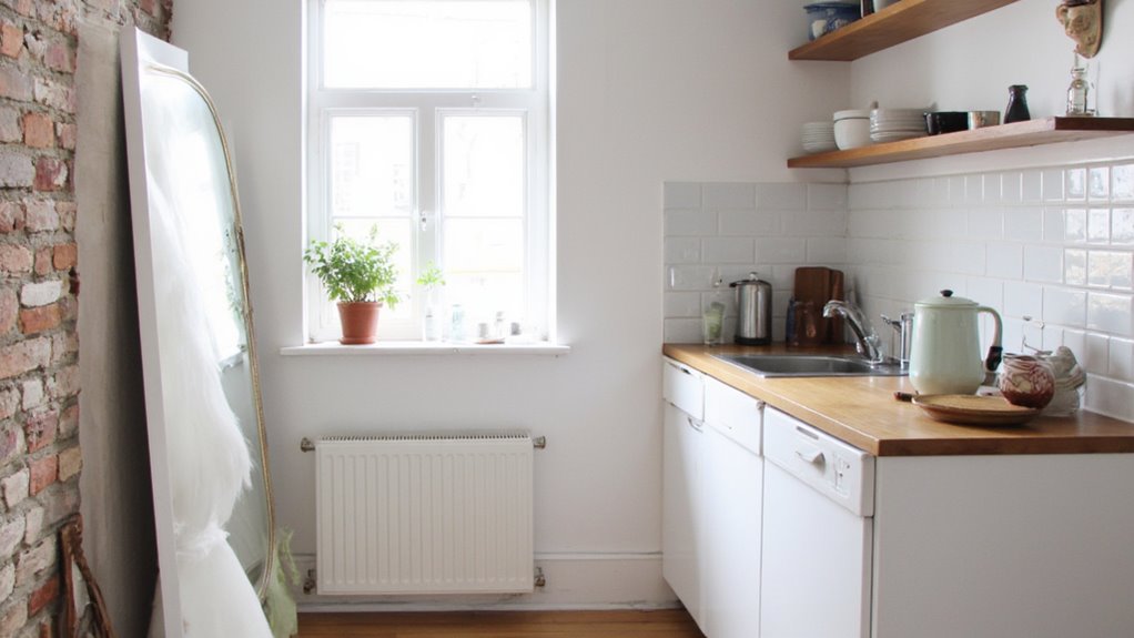 mirrors enhance kitchen space