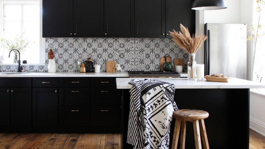 mixing black and white patterns