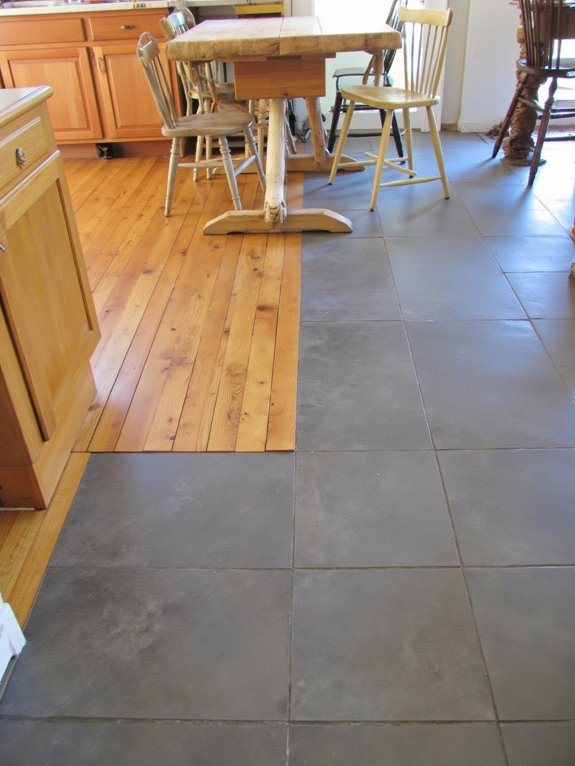 mixing wood and tile