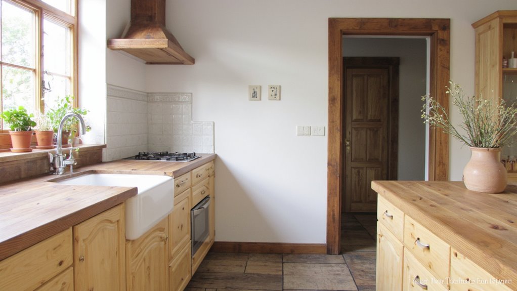 natural wood trim accents