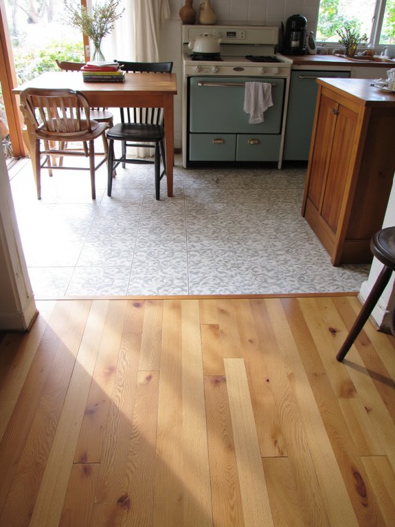 oak and tile combination