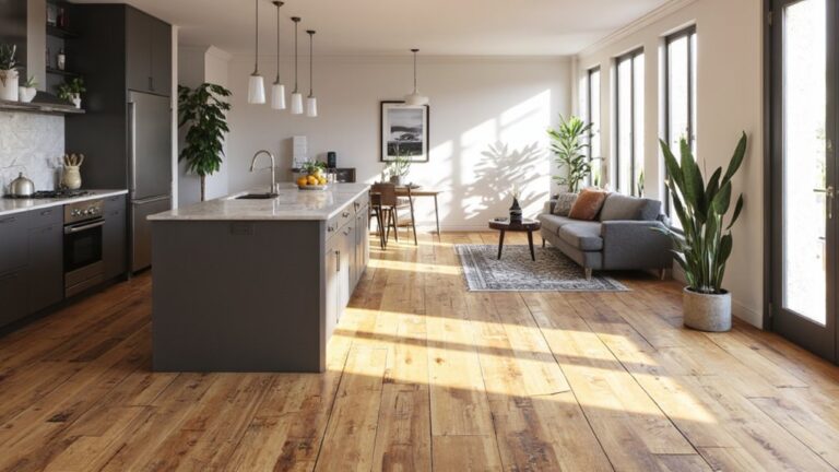 open plan kitchen flooring