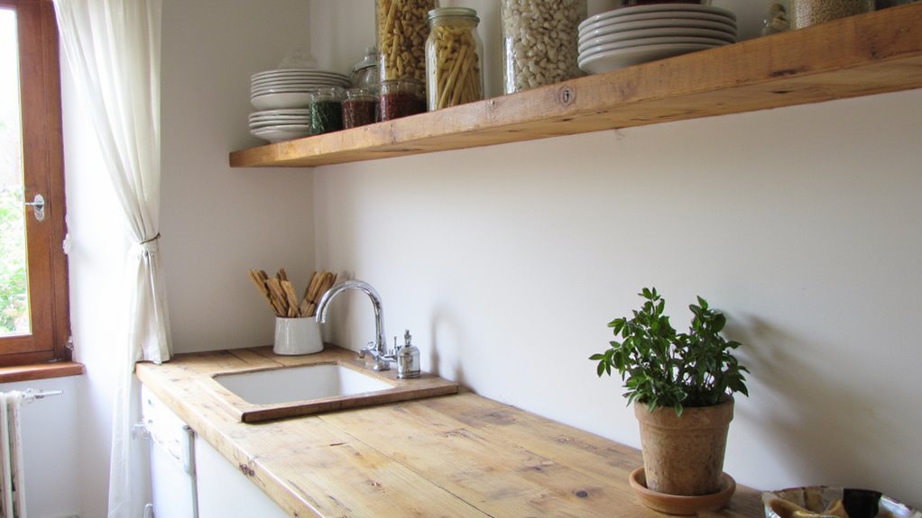 open shelving enhances accessibility