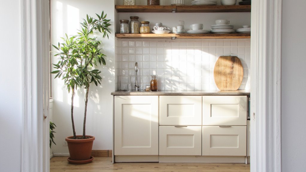 open shelving for accessibility