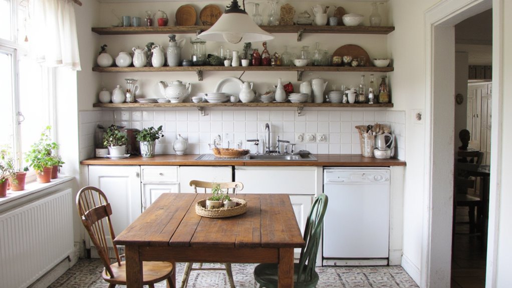 open shelving for display