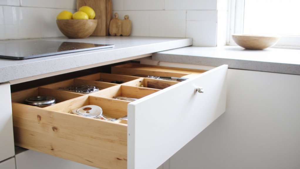 organized kitchen drawer dividers