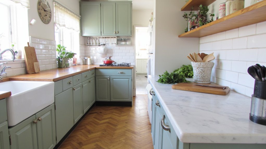 organized kitchen prep area
