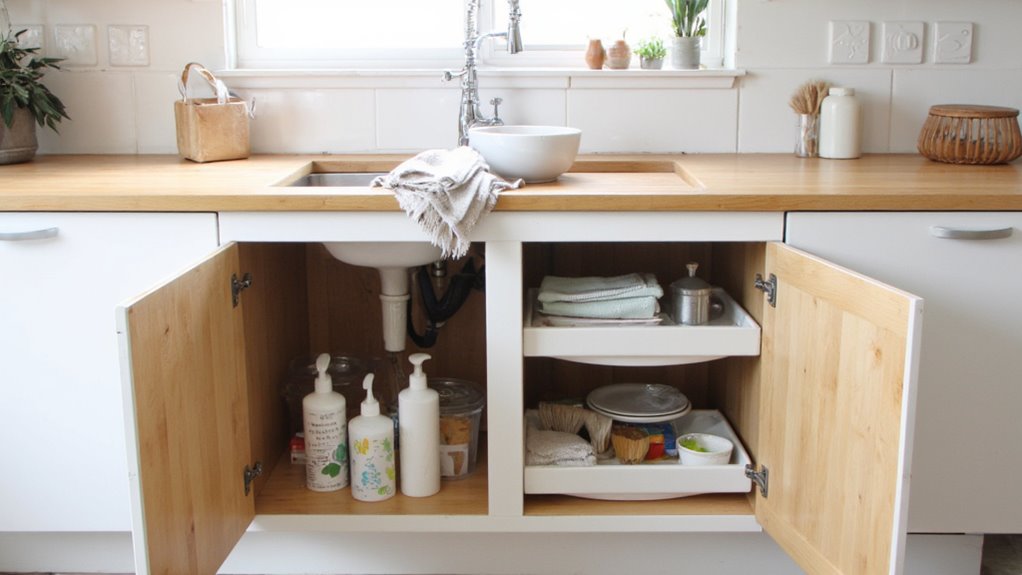 organized under sink cleaning essentials