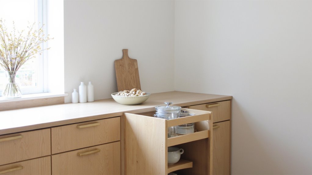 pull out cabinets for organization