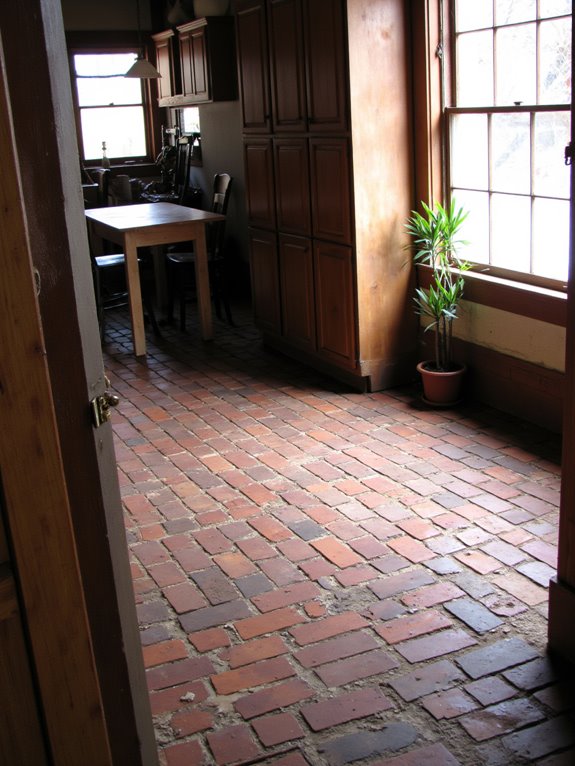 reclaimed brick kitchen flooring