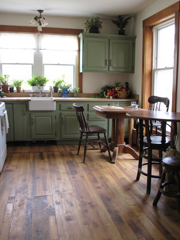 reclaimed wood kitchen flooring