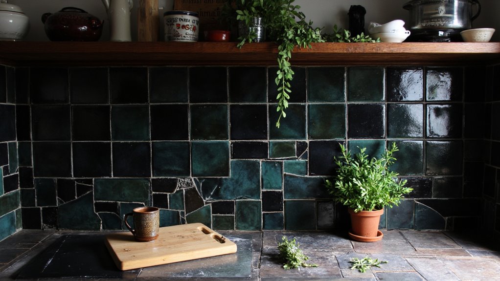 rich dark tiles enhance aesthetics