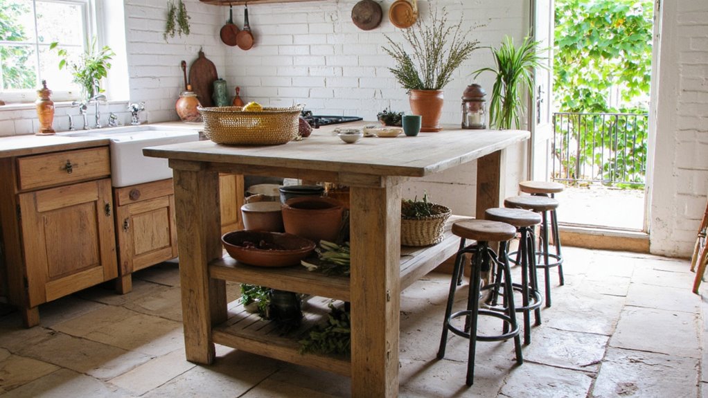 rustic multifunctional kitchen island