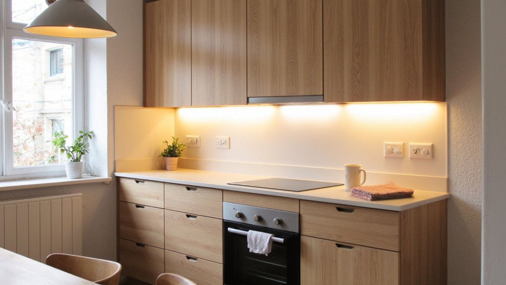 scandinavian cabinet accent lighting