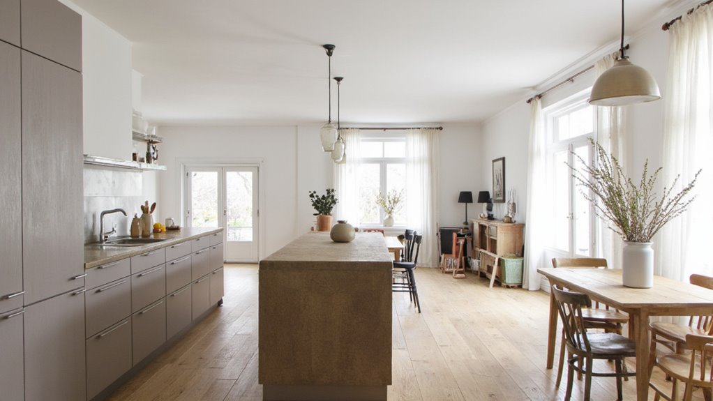 seamless kitchen living connection