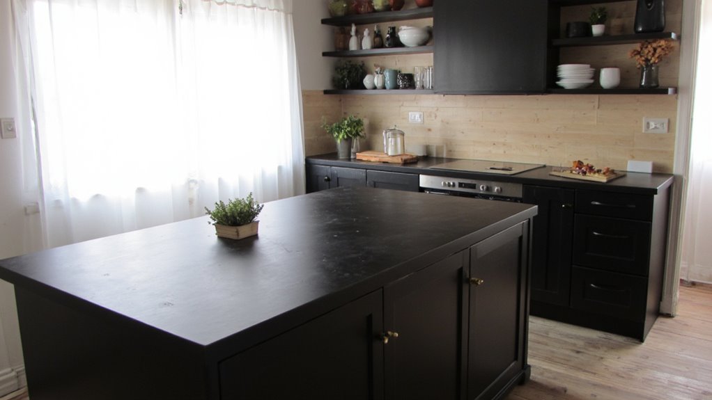 sleek black sophistication enhances kitchens