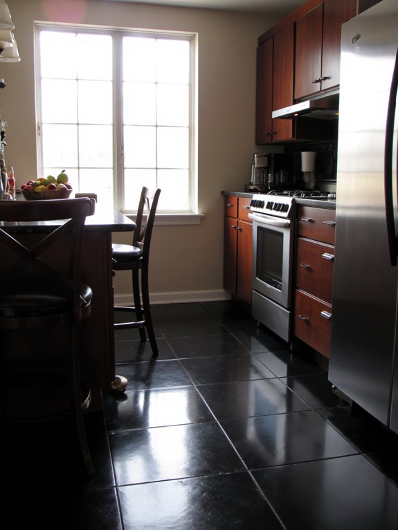 sleek black tiles elegance