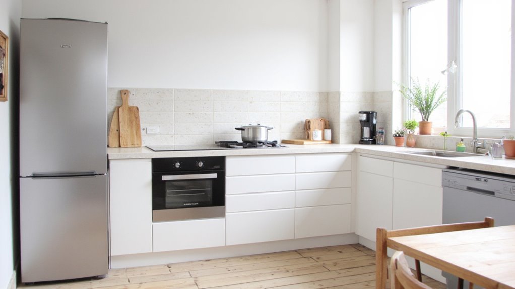 sleek integrated kitchen appliances