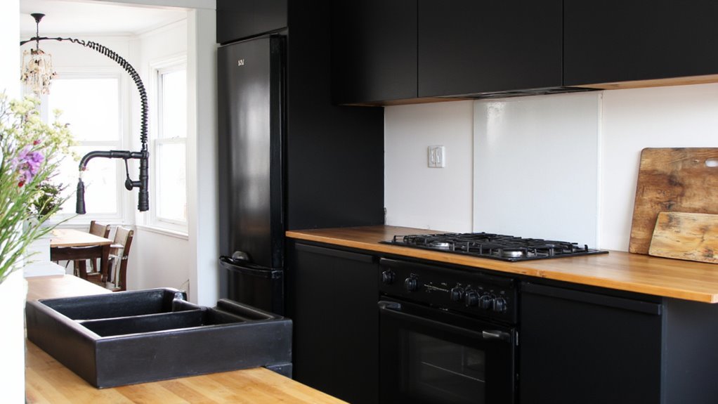 stylish black kitchen appliances
