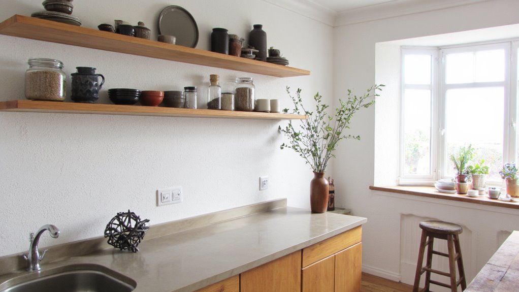 stylish practical open shelving