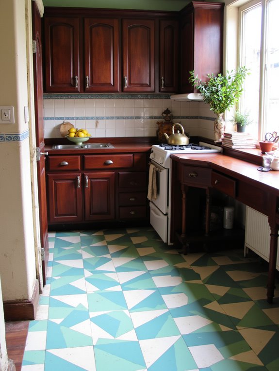 subtle patterned linoleum charm