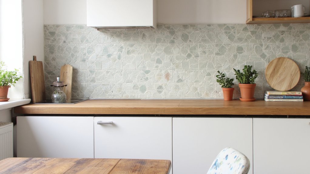 subtle textured statement backsplash