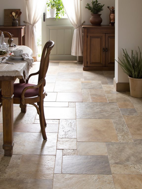 timeless neutral stone flooring