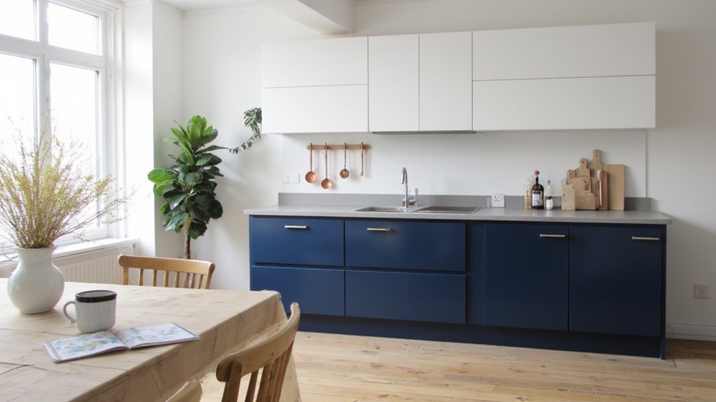 two tone cabinets enhance sophistication