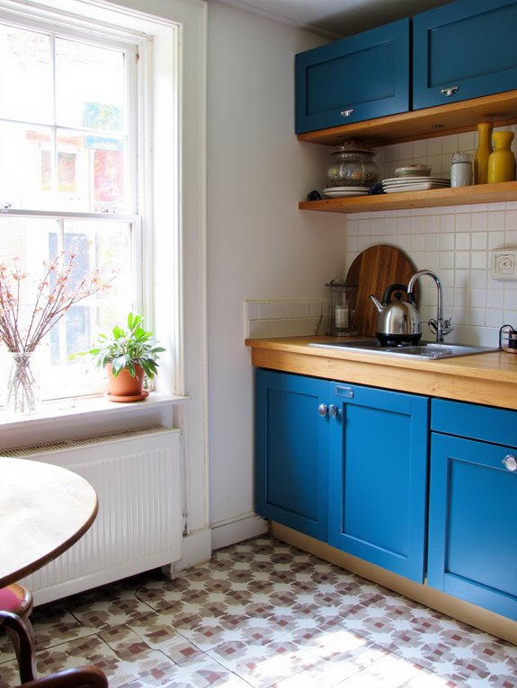 vibrant geometric kitchen design