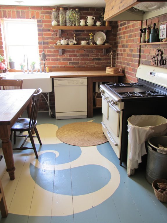 vibrant painted floorboards project