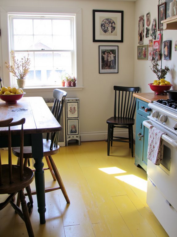 vibrant painted oak flooring