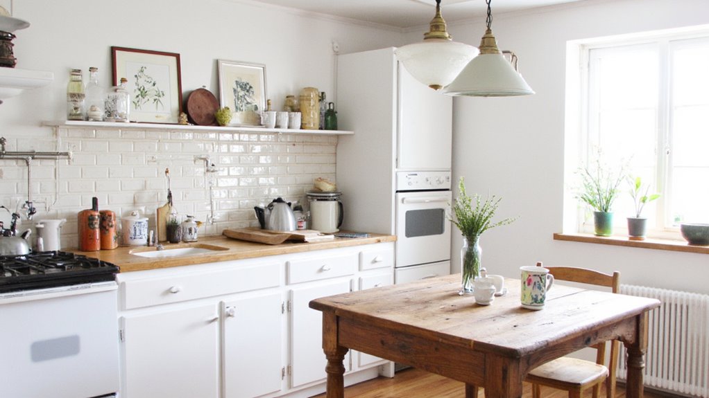 vintage accents enhance warmth