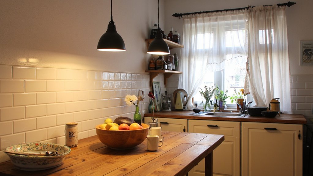warm inviting kitchen lighting