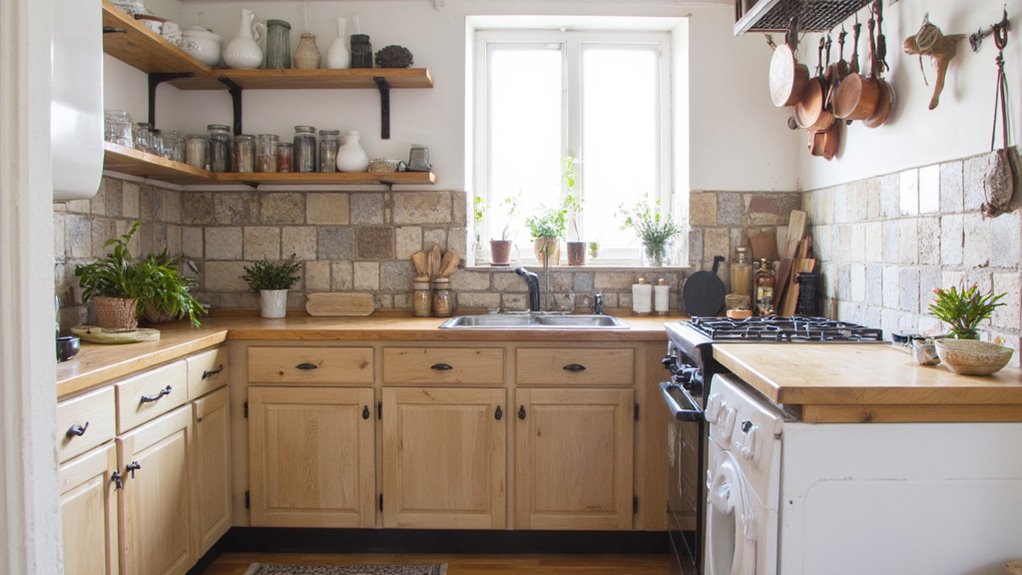 warm wood and stone textures