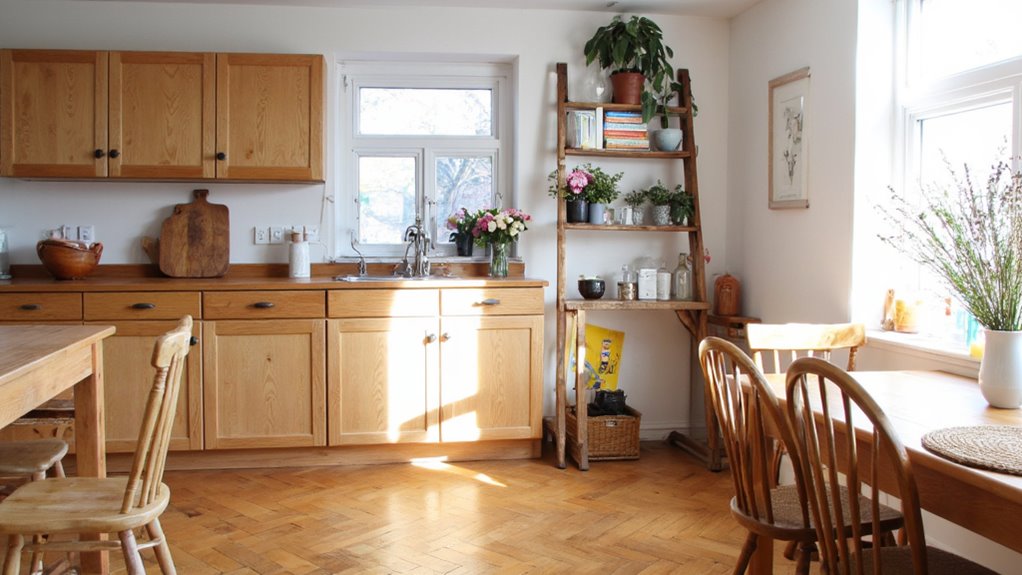 warm wood enhances kitchen texture